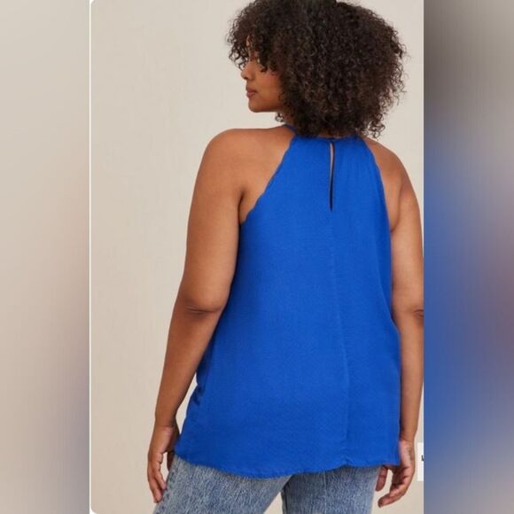 Torrid Challis Scallop Edge surf the web blue Halter top size 0X - Picture 1 of 6